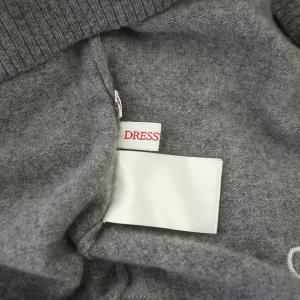 DRESSTERIOR カシミヤVネックニット セーター 長袖 ロゴ刺繍 M グレー