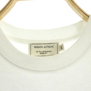 Maison Kitsuné DOUBLE FOX HEAD Tシャツ カットソー 半袖 クルーネック 刺繍 コットン XS 白 ホワイト