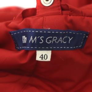 M'S GRACY ダウンコート アウター ロング ベルト付き 40 赤 レッド