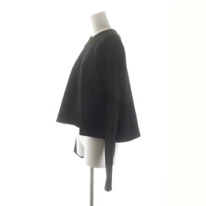 ENFOLD スポンジダブルクロス クロップドプルオーバー カットソー 長袖 38 黒 ブラック