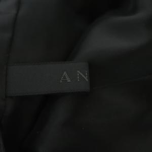 ANAYI ワンピース ロング 長袖 千鳥柄 ウール混 38 黒 青 ブラック ブルー