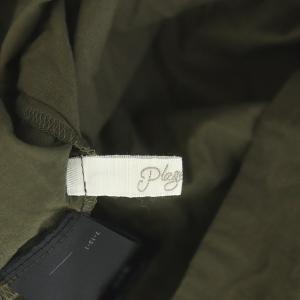 Plage 23SS Lawn ブラウジングギャザーワンピース ロング 長袖 38 カーキ