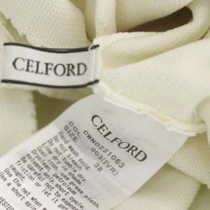 CELFORD  ホールガーメント風ベアニットワンピース ロング ミモレ 長袖 38 白 ホワイト