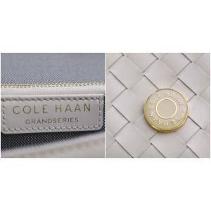 COLE HAAN GRANDSERIES ショルダーバッグ ワンショルダー 斜め掛け 編み込み チェーン レザー 白 ホワイト