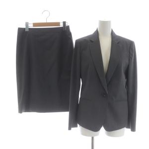 vingt-trois スーツ セットアップ 上下 ストライプ テーラードジャケット タイトスカート ひざ丈 38 グレー