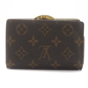 LOUIS VUITTON モノグラム ポルトモネ・ビエヴィエノワ 二つ折り財布 PVCレザー がま口 茶 ブラウン M61663
