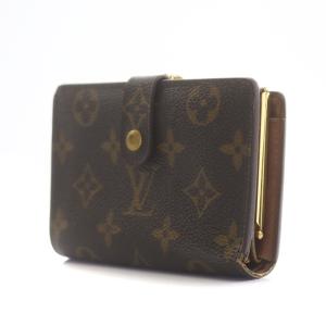 LOUIS VUITTON モノグラム ポルトモネ・ビエヴィエノワ 二つ折り財布 PVCレザー がま口 茶 ブラウン M61663