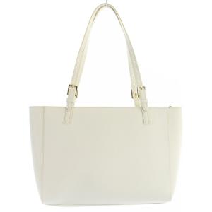 TORY BURCH ワンポイント ロゴ トートバッグ ハンドバッグ レザー 白 ホワイト