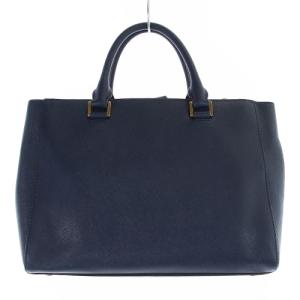 MICHAEL KORS レザー ハンドバッグ トートバッグ 紺 ネイビー ゴールド色