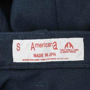 AMERICANA センタープレス ワイドパンツ テーパードパンツ S ブルーグレー