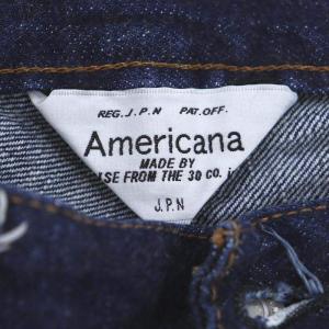 AMERICANA ストレートデニムパンツ ジーンズ セルビッチ 28 紺 ネイビー
