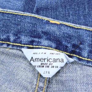 AMERICANA テーパードデニムパンツ ジーンズ ジップフライ コットン 28 M 紺 ネイビー