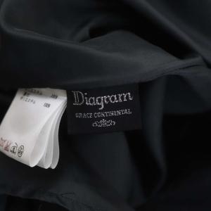 Diagram GRACE CONTINENTAL ラインプリント プリーツスカート ロング メタリック 36 黒 銀色 ブラック シルバー色