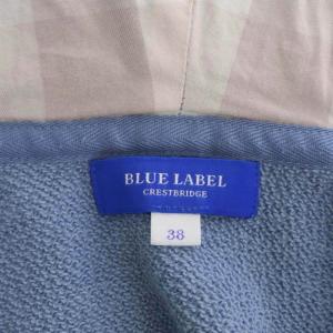 BLUE LABEL CRESTBRIDGE フルジップパーカー スウェット 長袖 フード ロゴ刺繍 38 ライトブルー