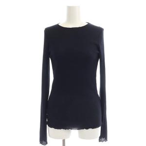 カットソー クルーネック 長袖 S 紺 ネイビー