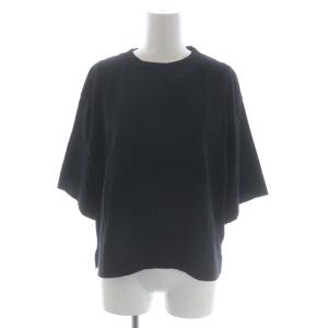 MARGARET HOWELL 22SS COTTON LINEN JERSEY カットソー 五分袖 リネン混 2 黒 ブラック