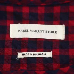 ISABEL MARANT ETOILE チェックシャツ ブラウス 長袖 プルオーバー 38 赤 レッド 紺 ネイビー