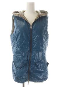 DUVETICA Enodia-erre リバーシブル カモフラ ダウンベスト ジップアップ 42 ブルー系 茶 カーキ ベージュ