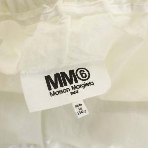 MM6 Maison Margiela 裾レースナイロンスカート タイト ひざ丈 38 白 ホワイト