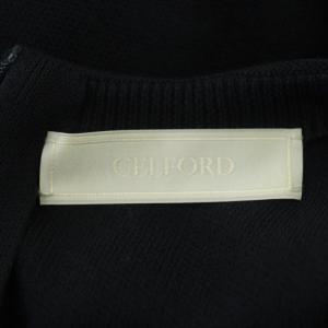 CELFORD マーメイドニットワンピース ロング フレンチスリーブ ベルト付き 36 紺 ネイビー