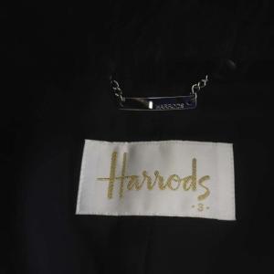 Harrods フォックスファー付きショートコート アウター ダブル 3 黒 ブラック