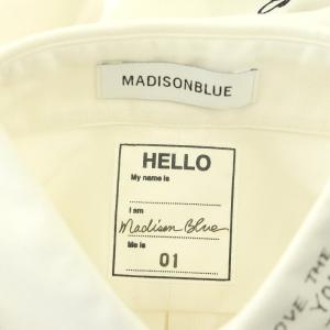 MADISONBLUE ロングスリーブメッセージシャツ 長袖 ボタンダウン S ホワイト