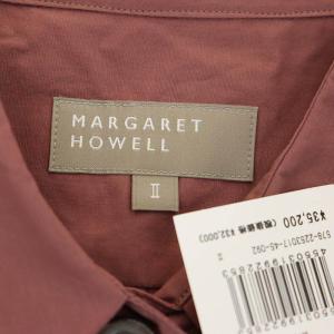 MARGARET HOWELL 22AW MATT COTTON POPLIN シャツ 長袖 前開き 2 ブラウンピンク