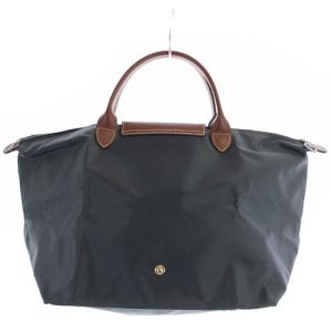 Longchamp DEPOSE M 折りたたみ ナイロン トートバッグ ハンドバッグ 切替 グレー 茶色 ブラウン