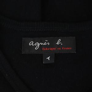 agnes b. スナップボタンニットカーディガン 長袖 1 黒 ブラック