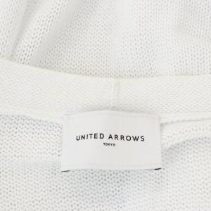 UNITED ARROWS 5G ノーボタン ニットカーディガン 長袖 クロップド 白 ホワイト