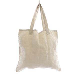 MARGARET HOWELL トートバッグ ハンドバッグ リネン ロゴ ベージュ