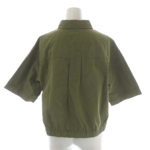 MHL. 22SS SANDED COTTON LINEN シャツ 半袖 1 カーキ 緑 グリーン