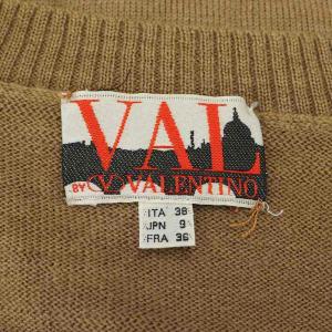 VALENTINO ウール Vネックカーディガン ニット 長袖 9 茶 ブラウン