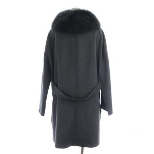 高級 カシミヤ100%【Leilian】カシミヤ コートジャケット　グレー　11 高級 カシミヤ100%【Leilian】カシミヤ コートジャケット グレー