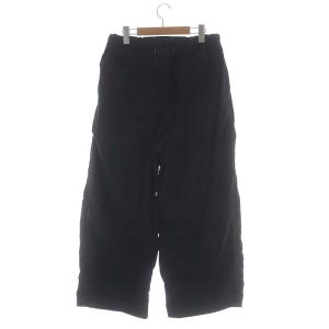 suzukitakayuki ギャザーワイドパンツ ウエストゴム リネン混 2 黒 ブラック