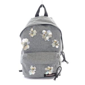 × イーストパック リュックサック デイパック ビジュー スパンコール フラワー グレー