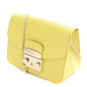 FURLA メトロポリス チェーンショルダーバッグ レザー  黄 イエロー