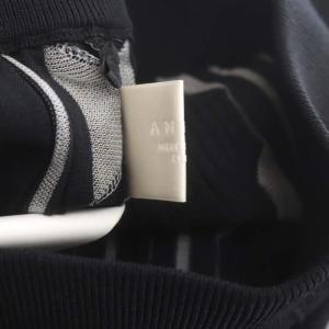 Ameri VINTAGE 22SS MEDI SHEER GEOMETRIC KNIT PANTS ストレートパンツ ニット S 黒 ブラック 白 ホワイト