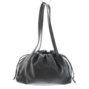 LOEWE 巾着バッグ ハンドバッグ レザー ロゴ型押し 黒 ブラック