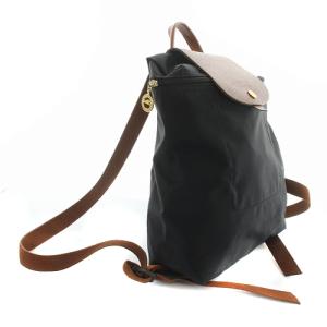 Longchamp ルプリアージュ リュックサック ロゴ 茶色 ブラウン 黒 ブラック