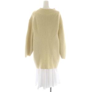 SNIDEL 22AW ヘムボリュームコンビニットワンピース ひざ丈 ニット セーター 長袖 F ベージュ