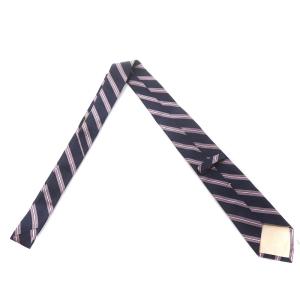 Paul Stuart ネクタイ レギュラータイ シルク ストライプ ネイビー ピンク