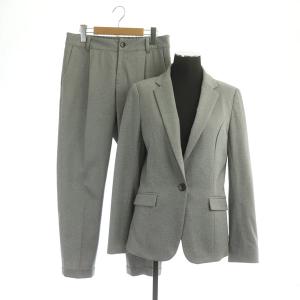 スーツ セットアップ上下 テーラードジャケット 1B 背抜き パンツ スラックス テーパード 38 グレー