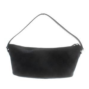 GUCCI GGキャンバス アクセサリーポーチ ハンドバッグ レザー ブラック 07198