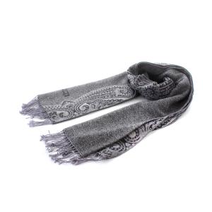 ストール シルク 絹 カシミヤ混 紫 パープル グレー