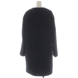 IENA 22AW ラムウールノーカラーコート アウター ロング 総裏地 36 黒 ブラック