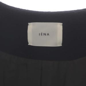 IENA 22AW ラムウールノーカラーコート アウター ロング 総裏地 36 黒 ブラック
