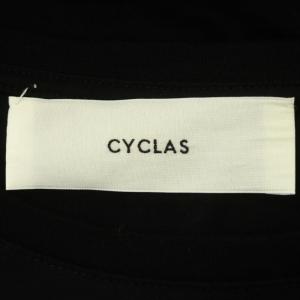 CYCLAS コットンクルーネックTシャツ カットソー 半袖 ロールアップ S 黒 ブラック