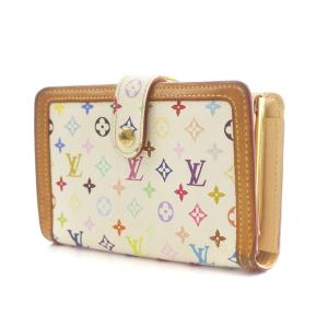LOUIS VUITTON モノグラム マルチカラー ポルトフォイユヴィエノワ 二つ折り財布 がま口 PVCキャンバス 白 ホワイト M92987