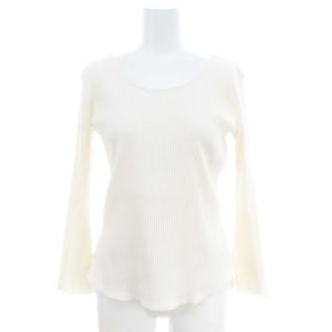 コットン リブ カットソー 長袖 ストレッチ 38 オフホワイト